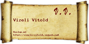 Vizeli Vitold névjegykártya